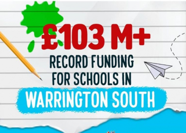 £103M+ in school funding for Warrington South